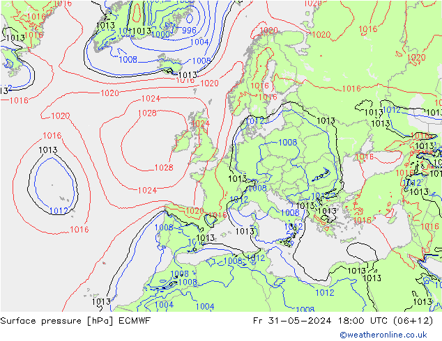 приземное давление ECMWF пт 31.05.2024 18 UTC