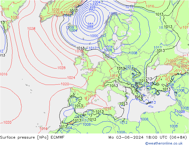 ciśnienie ECMWF pon. 03.06.2024 18 UTC