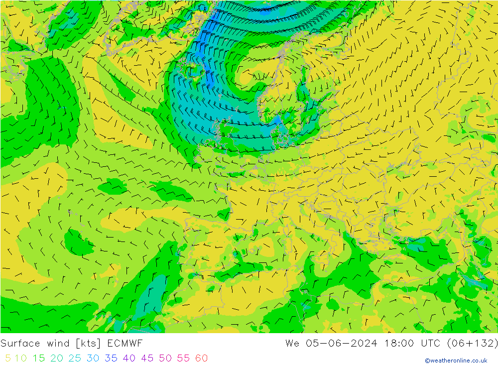 Surface wind ECMWF St 05.06.2024 18 UTC