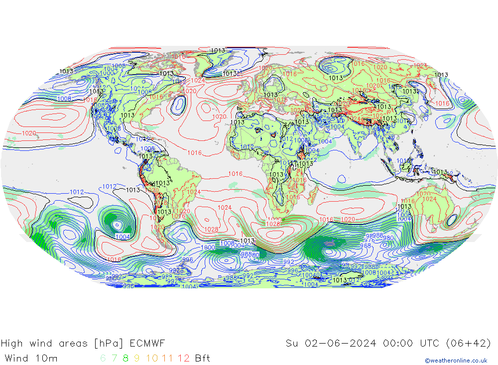 High wind areas ECMWF Dom 02.06.2024 00 UTC