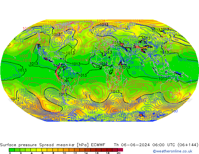 ciśnienie Spread ECMWF czw. 06.06.2024 06 UTC