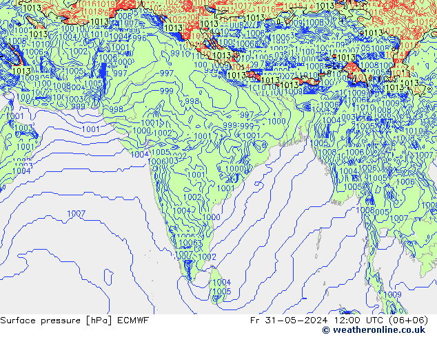 Yer basıncı ECMWF Cu 31.05.2024 12 UTC