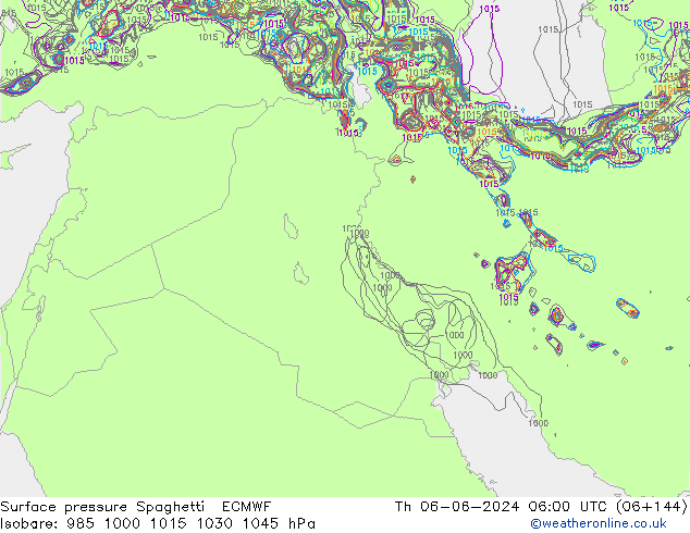 pression de l'air Spaghetti ECMWF jeu 06.06.2024 06 UTC