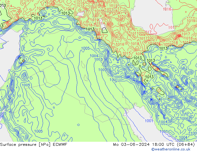 приземное давление ECMWF пн 03.06.2024 18 UTC