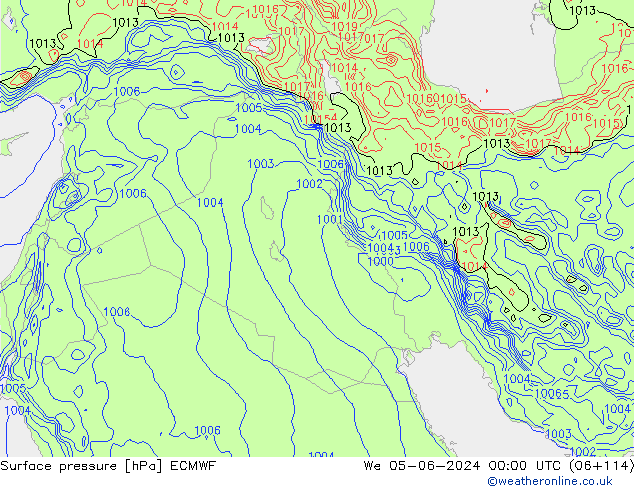 Surface pressure ECMWF We 05.06.2024 00 UTC