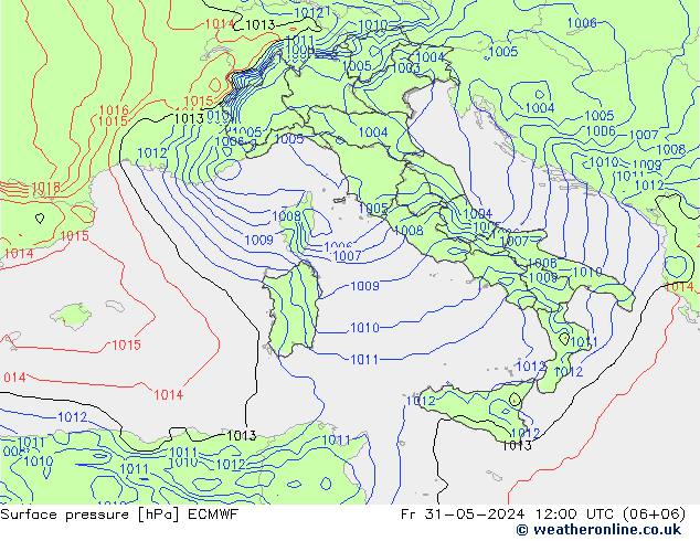 pression de l'air ECMWF ven 31.05.2024 12 UTC