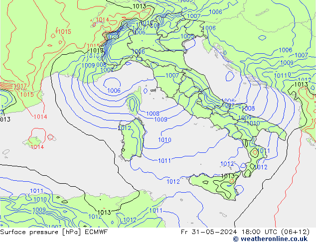 ciśnienie ECMWF pt. 31.05.2024 18 UTC