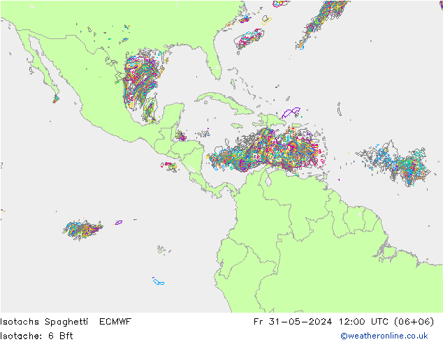 Isotachs Spaghetti ECMWF  31.05.2024 12 UTC