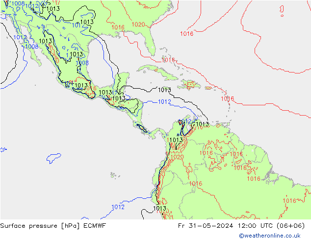 Atmosférický tlak ECMWF Pá 31.05.2024 12 UTC