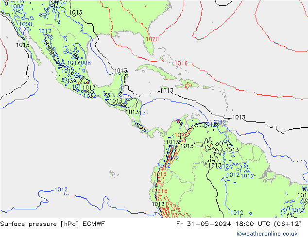 Atmosférický tlak ECMWF Pá 31.05.2024 18 UTC