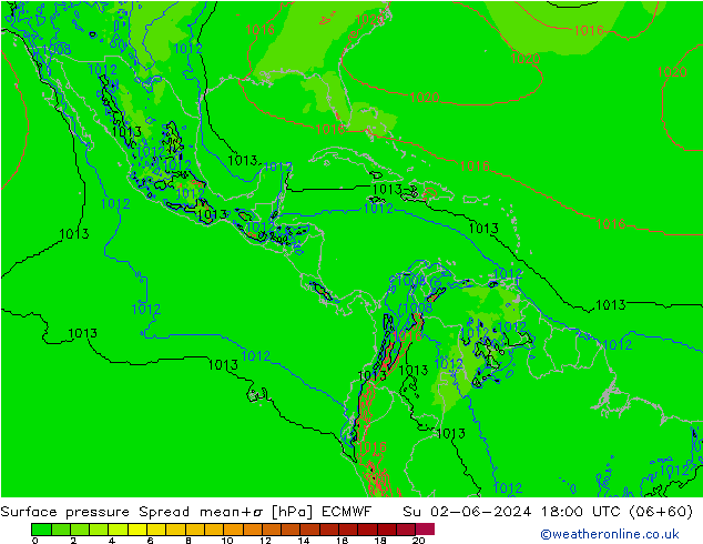 ciśnienie Spread ECMWF nie. 02.06.2024 18 UTC