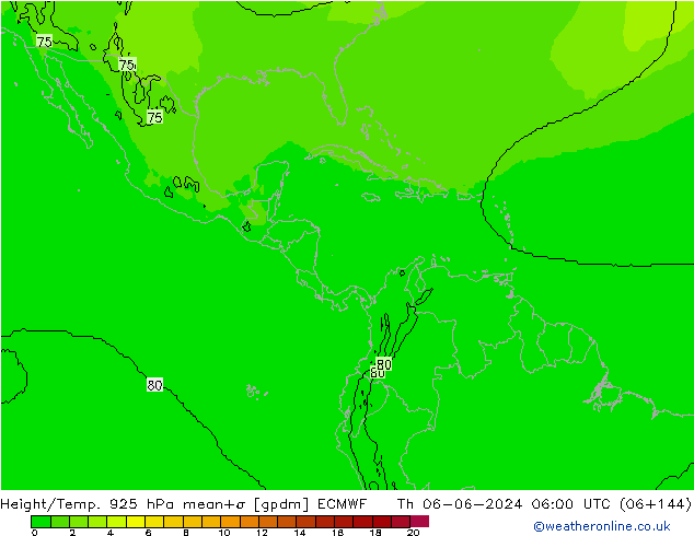 Yükseklik/Sıc. 925 hPa ECMWF Per 06.06.2024 06 UTC