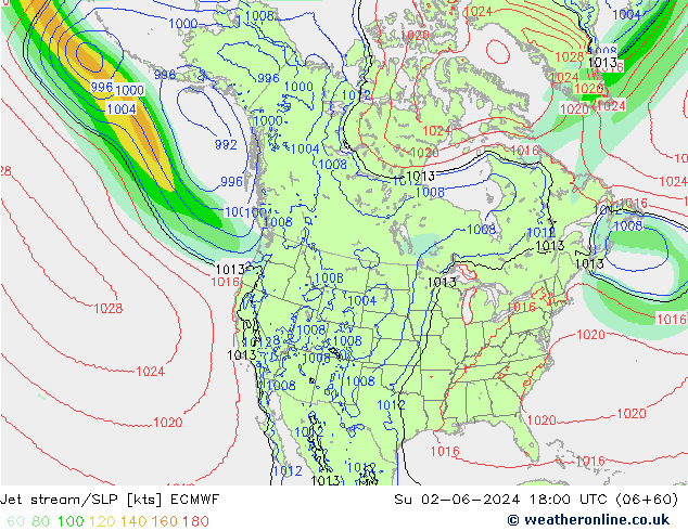 Corrente a getto ECMWF dom 02.06.2024 18 UTC