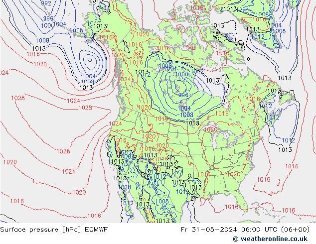 Bodendruck ECMWF Fr 31.05.2024 06 UTC