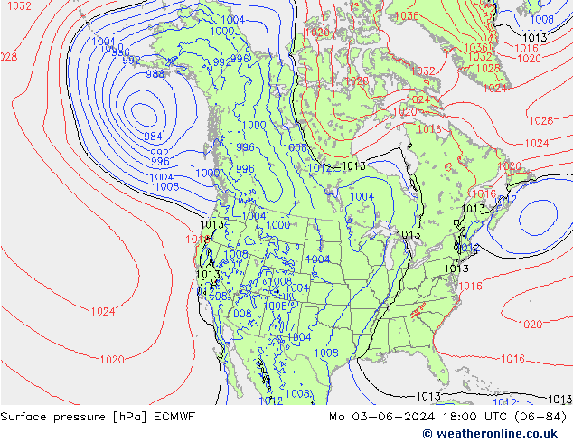 ciśnienie ECMWF pon. 03.06.2024 18 UTC