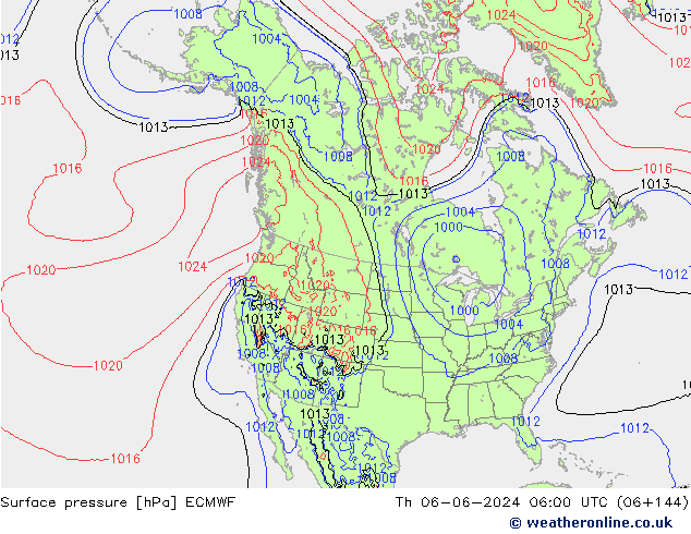 Bodendruck ECMWF Do 06.06.2024 06 UTC