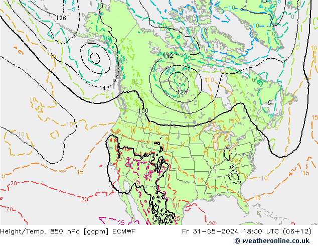 Height/Temp. 850 hPa ECMWF pt. 31.05.2024 18 UTC