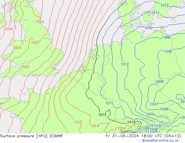 Bodendruck ECMWF Fr 31.05.2024 18 UTC