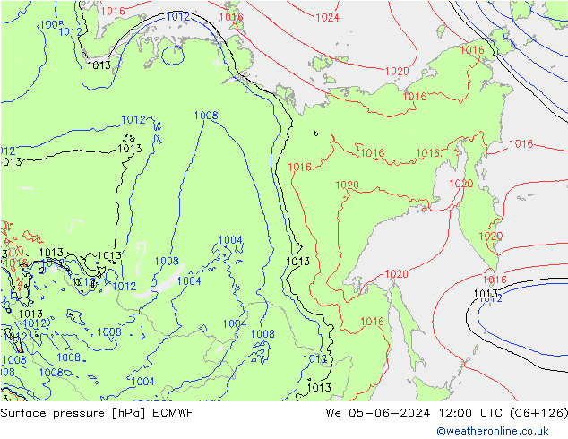 Yer basıncı ECMWF Çar 05.06.2024 12 UTC