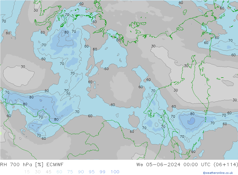 RH 700 hPa ECMWF  05.06.2024 00 UTC