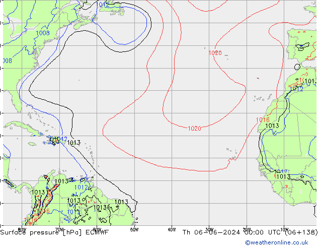 Bodendruck ECMWF Do 06.06.2024 00 UTC