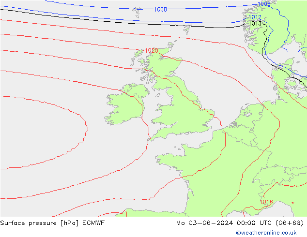 Bodendruck ECMWF Mo 03.06.2024 00 UTC