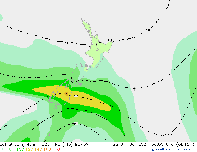 Jet stream ECMWF Sáb 01.06.2024 06 UTC