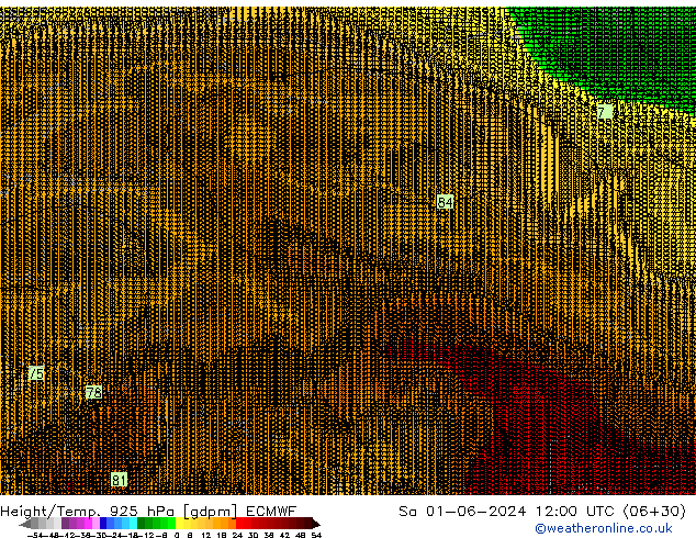 Géop./Temp. 925 hPa ECMWF sam 01.06.2024 12 UTC