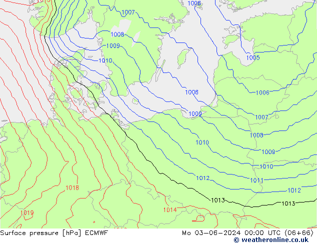 ciśnienie ECMWF pon. 03.06.2024 00 UTC