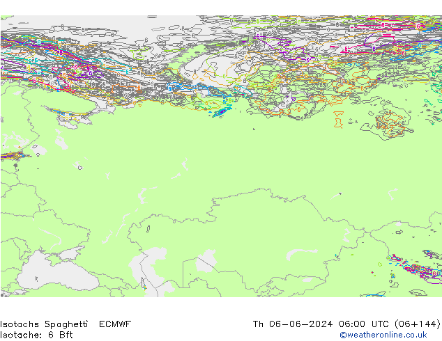 Eşrüzgar Hızları Spaghetti ECMWF Per 06.06.2024 06 UTC