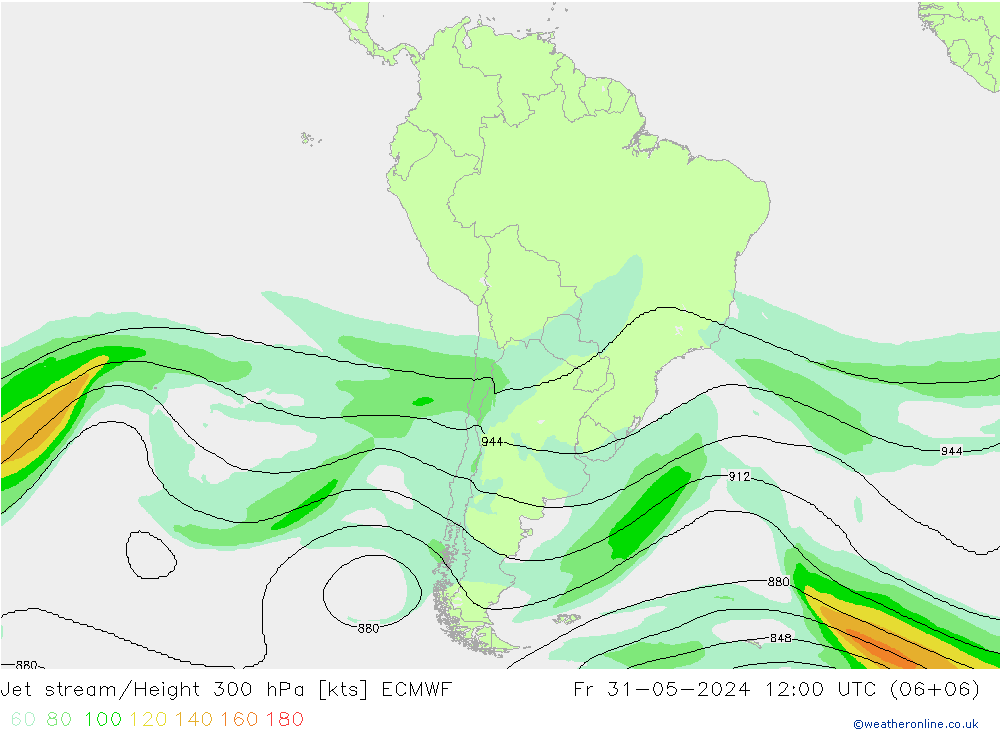 Straalstroom ECMWF vr 31.05.2024 12 UTC