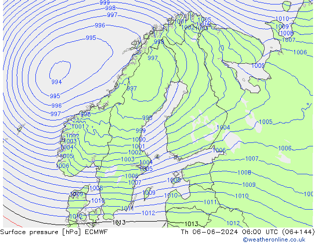 Yer basıncı ECMWF Per 06.06.2024 06 UTC