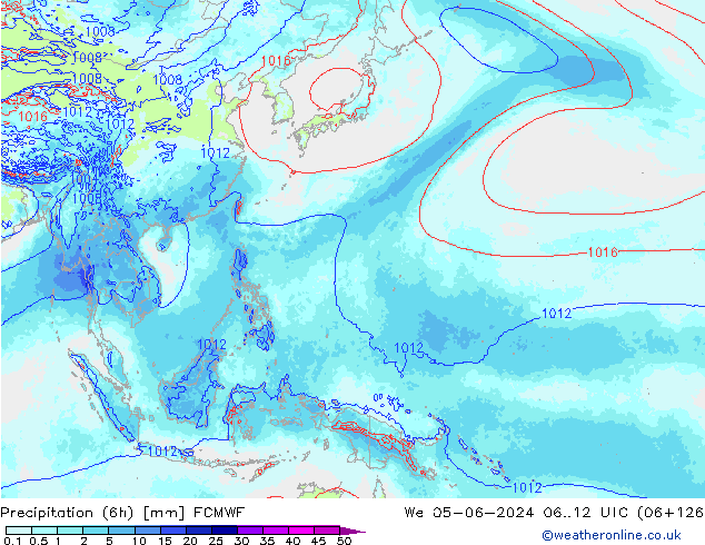 Yağış (6h) ECMWF Çar 05.06.2024 12 UTC