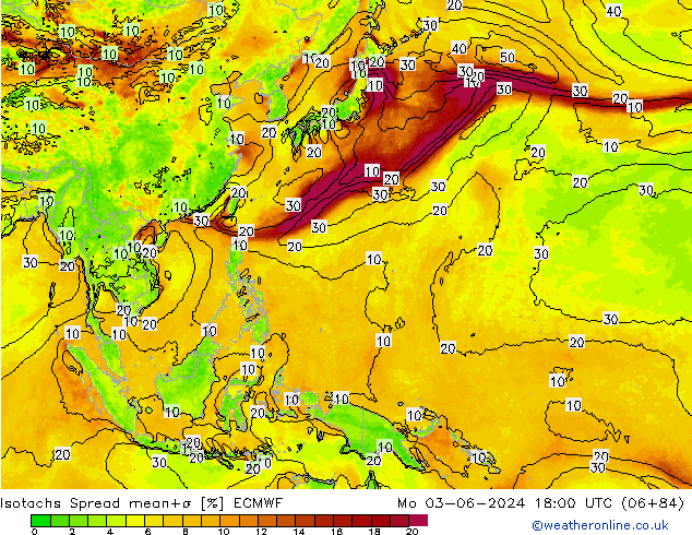 Isotachs Spread ECMWF Seg 03.06.2024 18 UTC