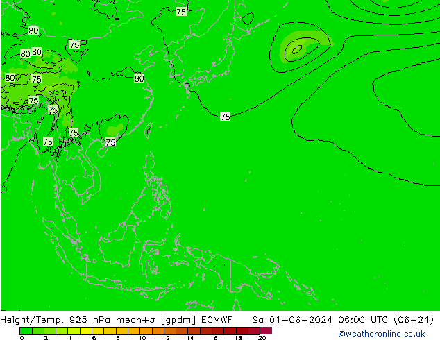 Height/Temp. 925 hPa ECMWF  01.06.2024 06 UTC