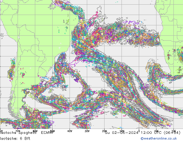 Isotachen Spaghetti ECMWF So 02.06.2024 12 UTC