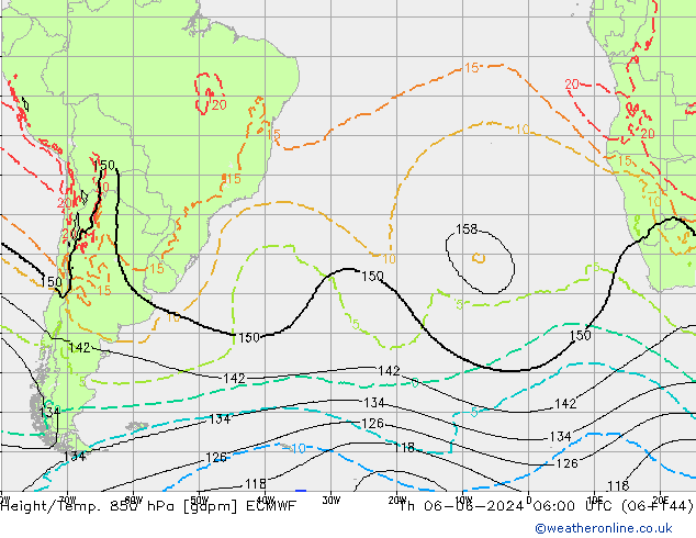 Height/Temp. 850 hPa ECMWF  06.06.2024 06 UTC