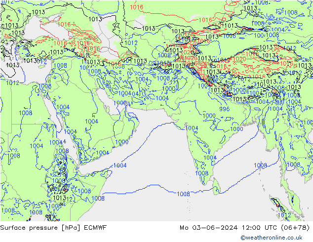 Yer basıncı ECMWF Pzt 03.06.2024 12 UTC