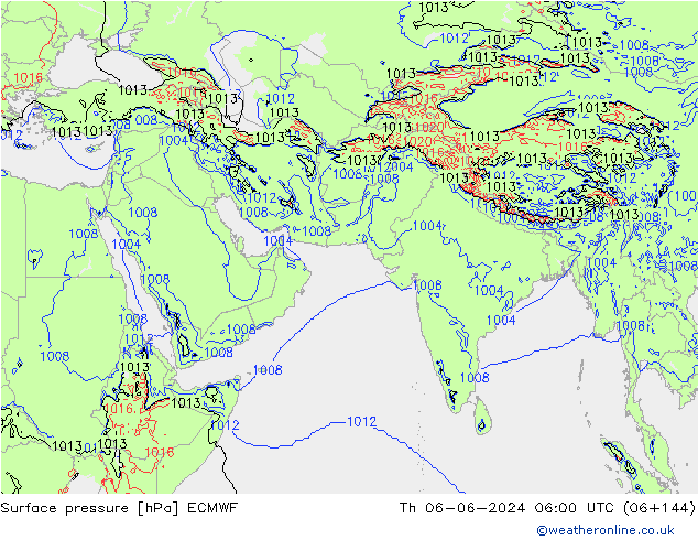 Luchtdruk (Grond) ECMWF do 06.06.2024 06 UTC