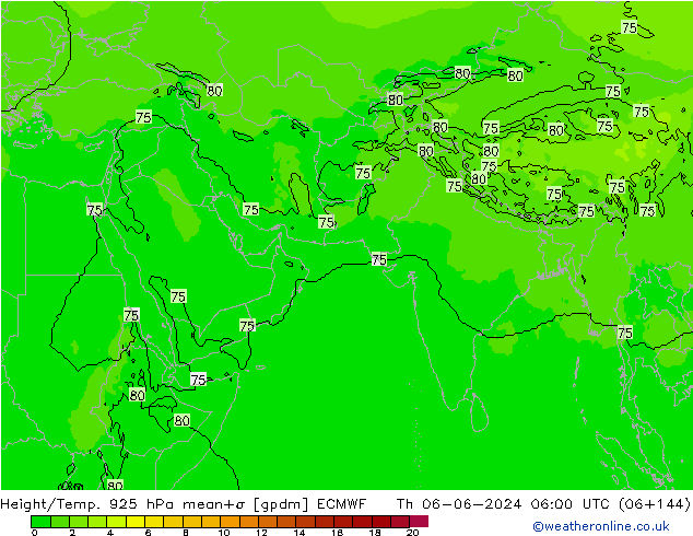 Height/Temp. 925 hPa ECMWF gio 06.06.2024 06 UTC