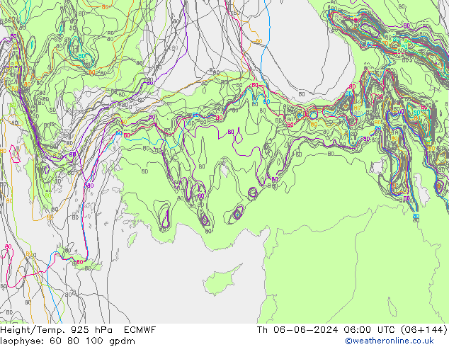 Height/Temp. 925 hPa ECMWF  06.06.2024 06 UTC