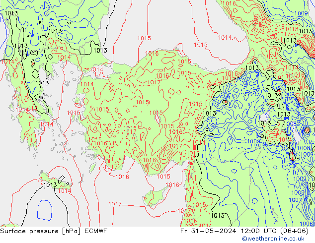 pression de l'air ECMWF ven 31.05.2024 12 UTC