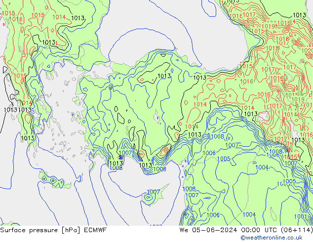 Yer basıncı ECMWF Çar 05.06.2024 00 UTC