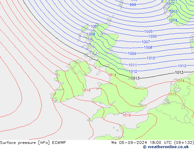 Atmosférický tlak ECMWF St 05.06.2024 18 UTC