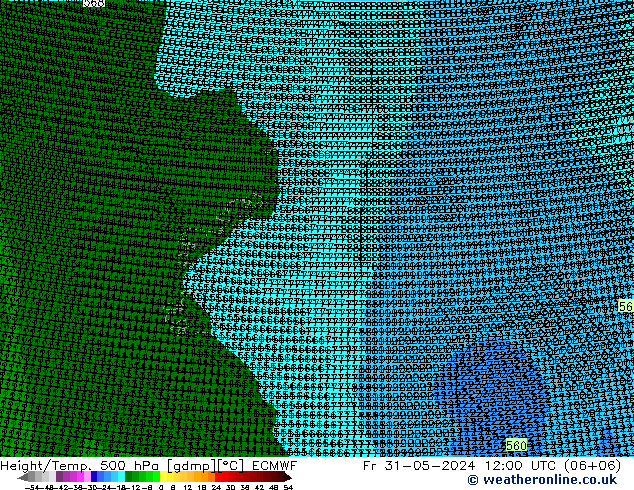 Height/Temp. 500 hPa ECMWF Fr 31.05.2024 12 UTC