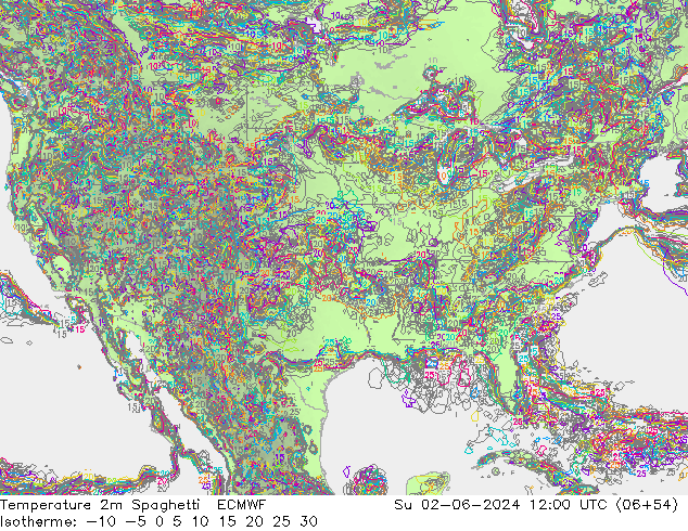 Sıcaklık Haritası 2m Spaghetti ECMWF Paz 02.06.2024 12 UTC