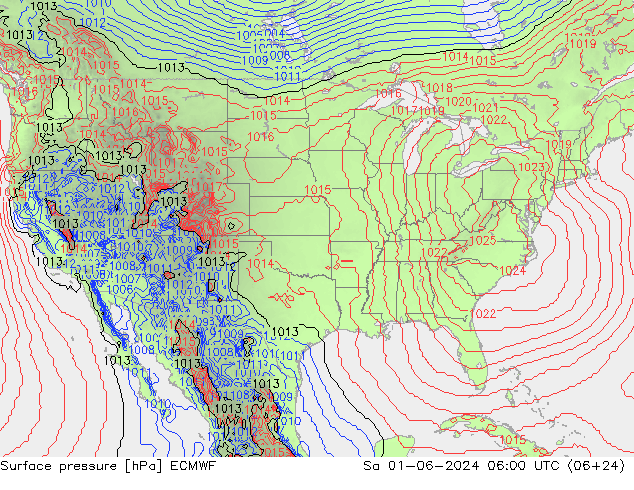 Luchtdruk (Grond) ECMWF za 01.06.2024 06 UTC