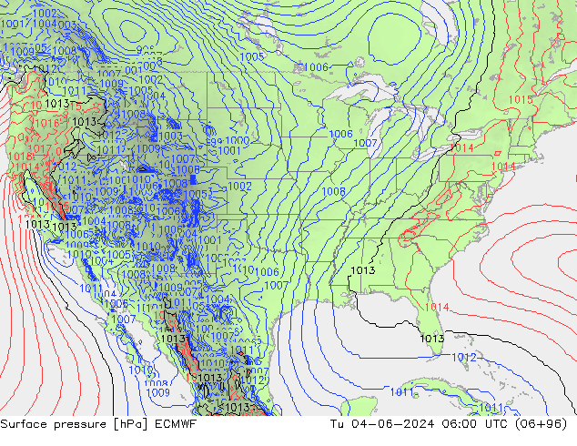 Luchtdruk (Grond) ECMWF di 04.06.2024 06 UTC