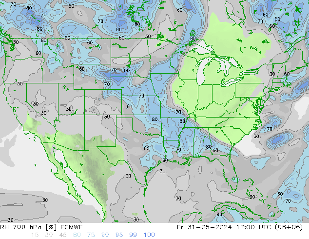 700 hPa Nispi Nem ECMWF Cu 31.05.2024 12 UTC