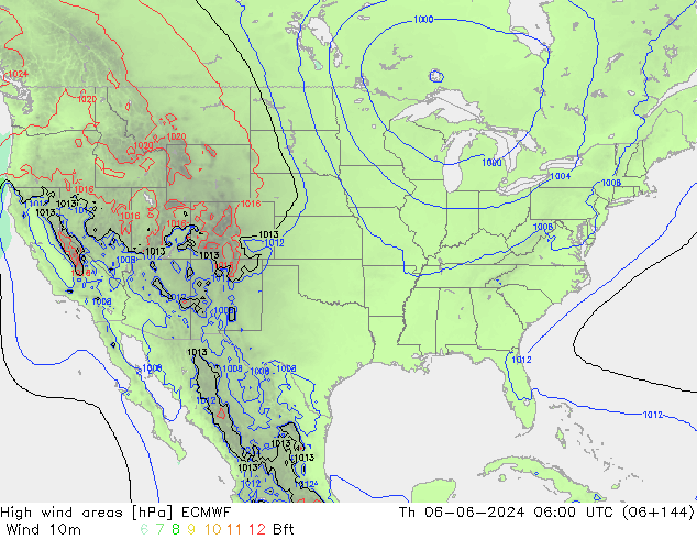 Windvelden ECMWF do 06.06.2024 06 UTC